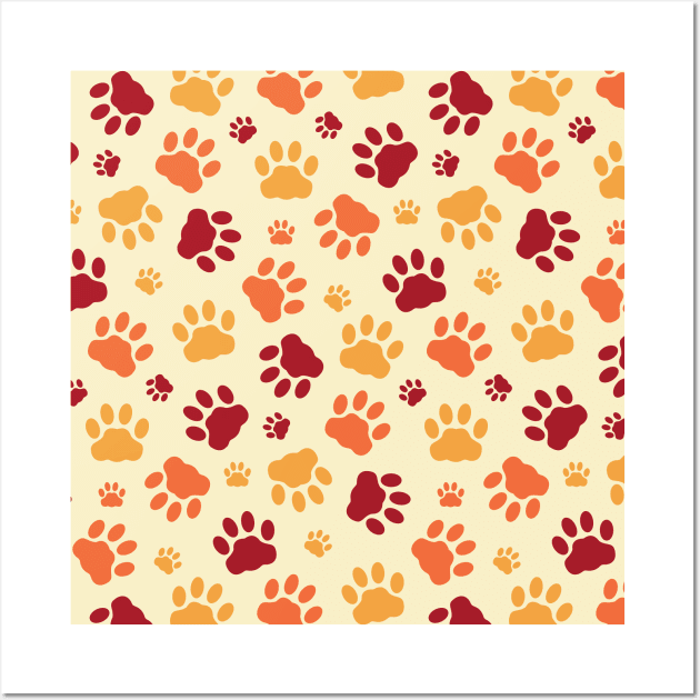 Cat, Paw, Animal, Mark, Silhoutte, Color, Step, Gift Wall Art by WiggleMania